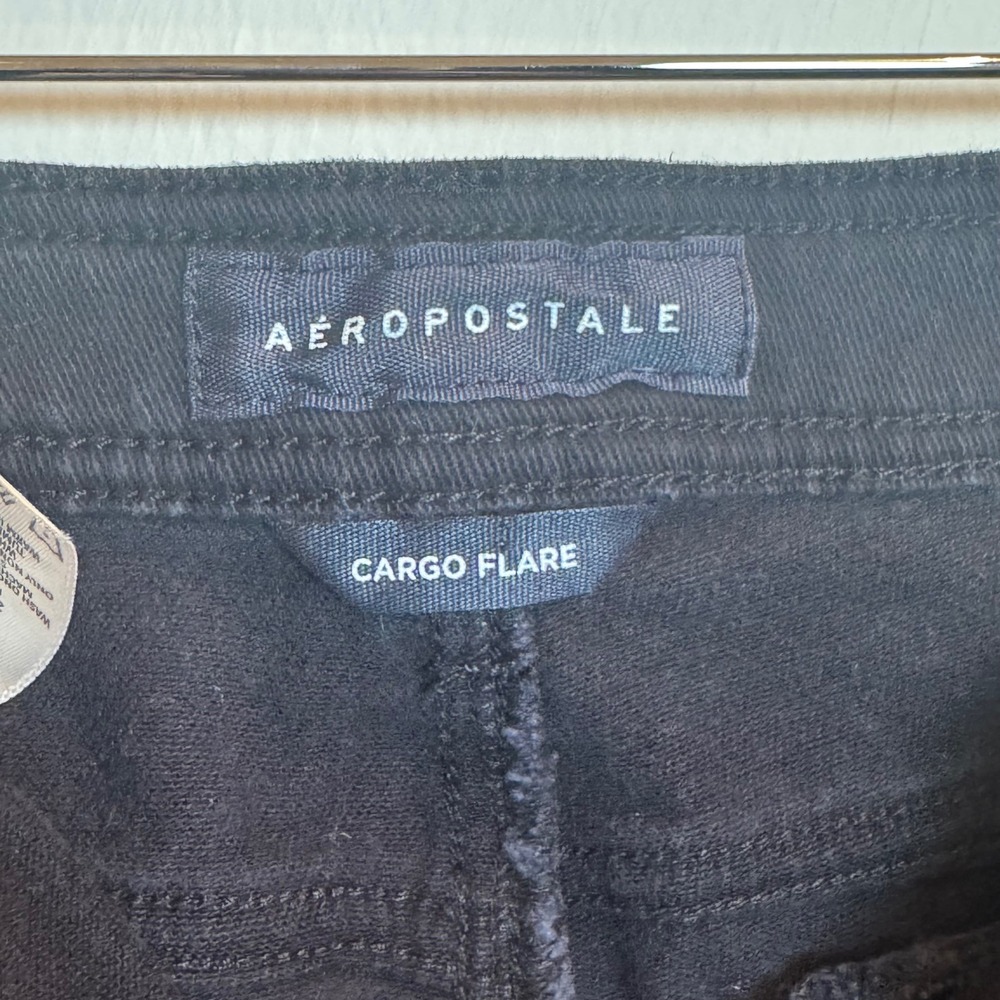 Aeropostale Y2K Cargo Flare Pants Black Size‎ 4 Regular Women's Jeans - Picture 5 of 7